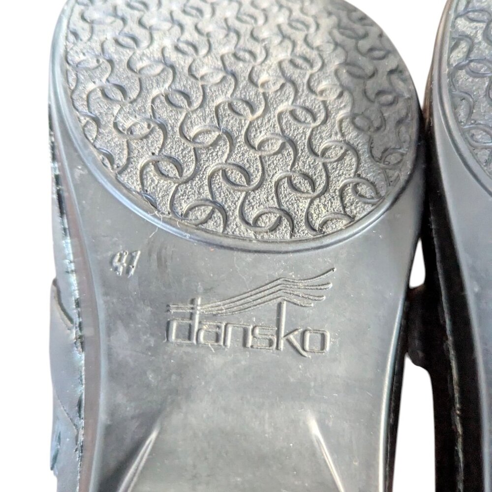 DanskoTamara Black Leather Slip on Buckle Clogs - Size 41 - Picture 8 of 9